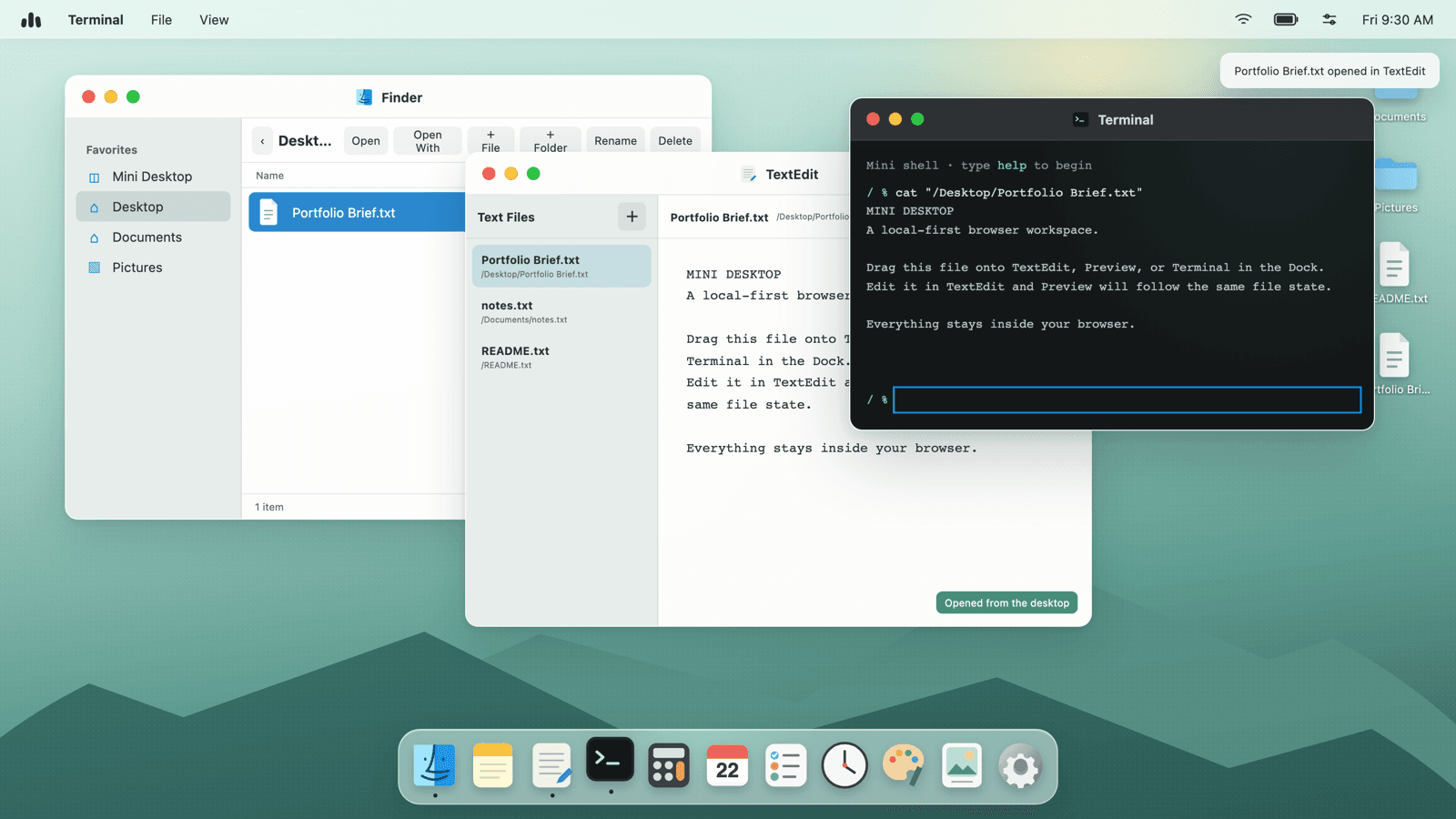 Mini Desktop screenshot